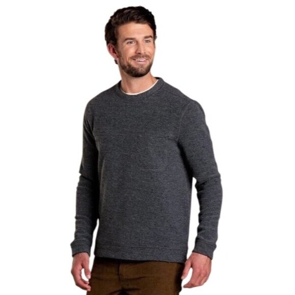 Toad&Co Men's Breithorn Crew Sweater black dark gray neutral Men’s M outdoor - Picture 1 of 10